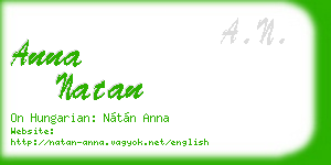 anna natan business card