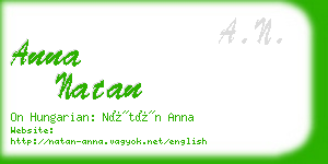 anna natan business card